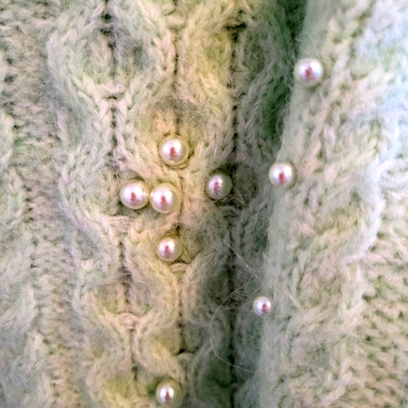 Zara Pearl Knit Crew Neck Sweater Top - Picture 8 of 10